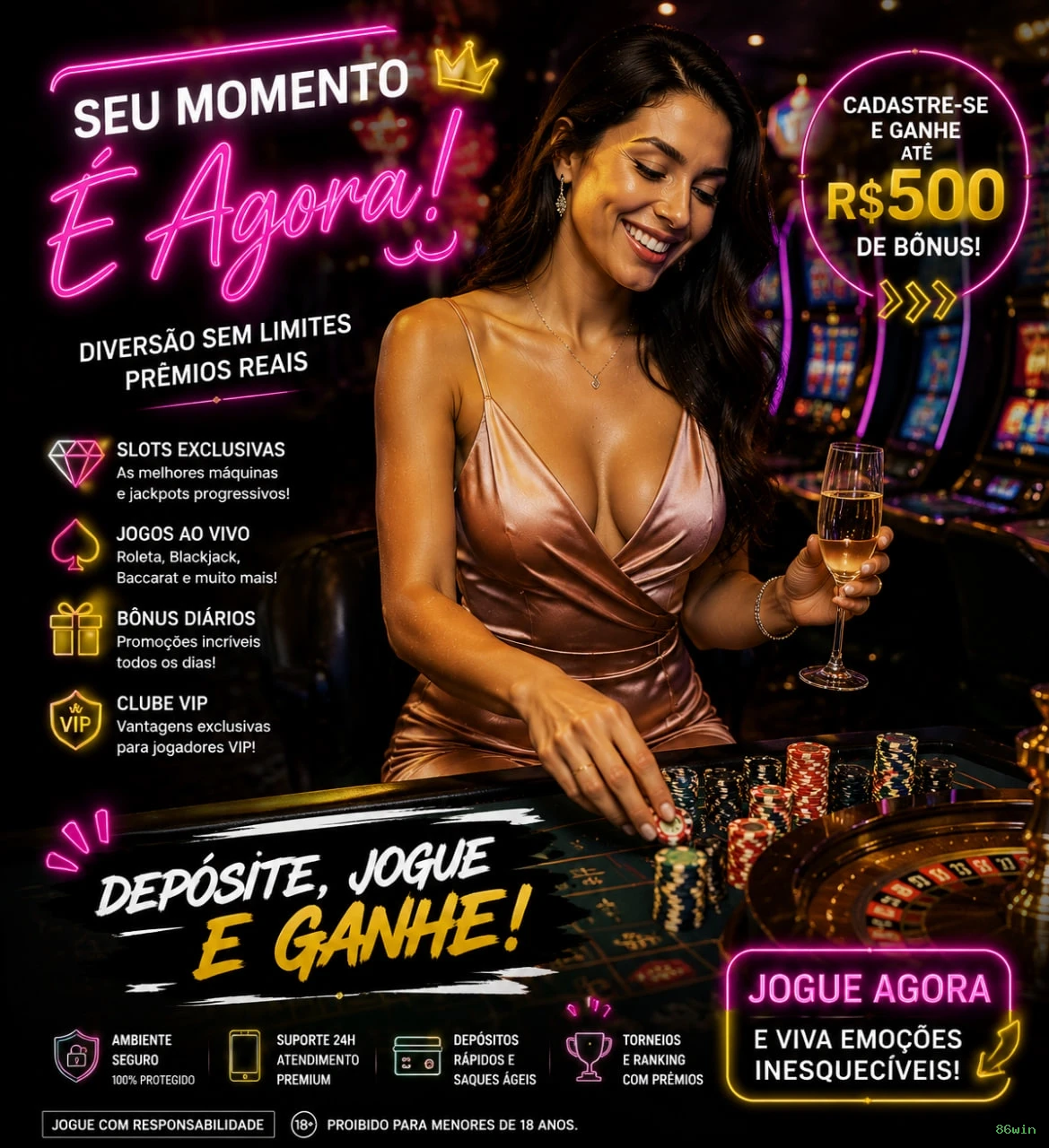 Slots online da 86win com jackpots progressivos